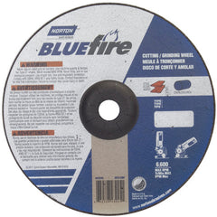 9″ × 1/8″ × 7/8″ BlueFire Non-Woven Depressed Center Wheel Type 27 Zirconia Alumina / Aluminum Oxide - Exact Tool & Supply
