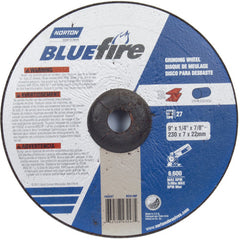 9″ × 1/4″ × 7/8″ BlueFire Non-Woven Depressed Center Wheel Type 27 Zirconia Alumina / Aluminum Oxide - Exact Tool & Supply