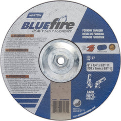 9″ × 1/4″ × 5/8″ BlueFire Non-Woven Depressed Center Wheel Type 27 Zirconia Alumina / Aluminum Oxide - Exact Tool & Supply