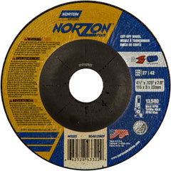 ‎4-1/2″ × 1/8″ × 7/8″ NorZon Plus Non-Woven Depressed Center Wheel Type 27 - Exact Tool & Supply