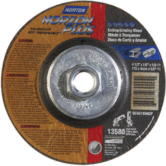 ‎4-1/2″ × 1/8″ × 5/8″ NorZon Plus Non-Woven Depressed Center Wheel Type 27 - Exact Tool & Supply