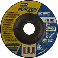 ‎4-1/2″ × 1/8″ × 7/8″ NorZon Plus Non-Woven Depressed Center Wheel Type 27 - Exact Tool & Supply