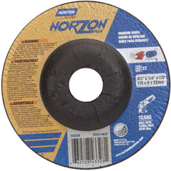 ‎4-1/2″ × 1/4″ × 7/8″ NorZon Plus Non-Woven Depressed Center Wheel Type 27 - Exact Tool & Supply