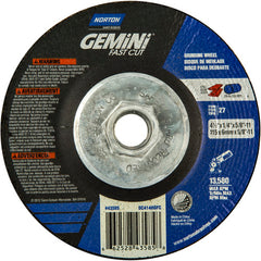 ‎4-1/2 × 1/4 × 5/8 - 11″ Gemini Fast Cut Grinding Wheel A 24 N BDA Type 27 - Exact Tool & Supply