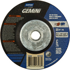 ‎4-1/2 x .125 × 5/8 - 11″ Gemini Cutting Wheel A 24 T BDA3 Type 27/42 - Exact Tool & Supply