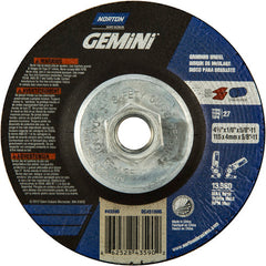 ‎4-1/2 × 1/8 × 5/8 - 11″ Gemini Long Life Grinding Wheel A 24 Q BDA Type 27 - Exact Tool & Supply