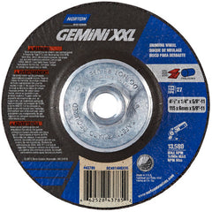 ‎4-1/2″ × 1/4″ × 5/8″-11 Gemini Depressed Center Wheel Type 27 Aluminum Oxide - Exact Tool & Supply