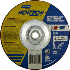 7″ × 1/8″ × 5/8″ NorZon Plus Non-Woven Depressed Center Wheel Type 27 - Exact Tool & Supply
