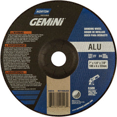 7″ × 1/4″ × 7/8″ Gemini Non-Woven Depressed Center Wheel Type 27 24 Grit Aluminum Oxide - Exact Tool & Supply