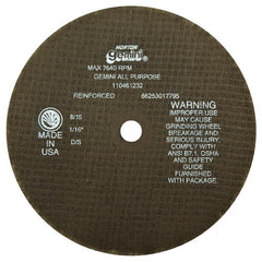 8″ × 0.060″ × 5/8″ Gemini Circular Saw Cut-Off Wheel Type 01 Straight 36 Grit Aluminum Oxide - Exact Tool & Supply