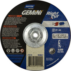 9″ × 0.060″ × 5/8″ Gemini Non-Woven Depressed Center Wheel Type 27 - Exact Tool & Supply