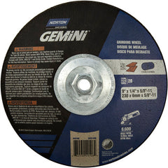 9″ × 1/4″ × 5/8″ Gemini Non-Woven Depressed Center Wheel Type 28 Saucer - Exact Tool & Supply