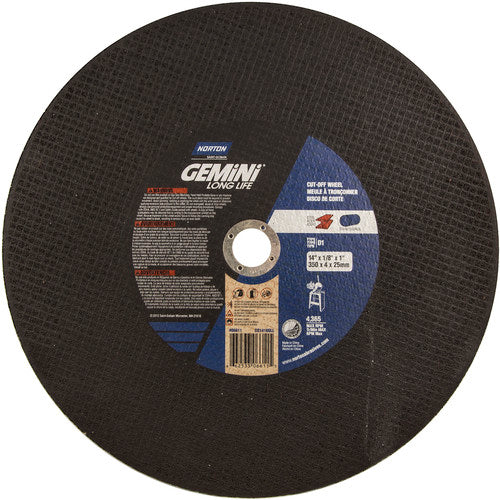 14″ × 1/8″ × 1″ Gemini Stationary Saw Cut-Off Wheel Aluminum Oxide - Exact Tool & Supply