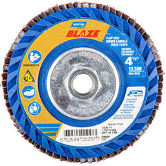 ‎4-1/2 × 5/8 - 11″ Blaze Plastic Flat Flap Disc Type 27 40 Grit R980P Premium Ceramic Alumina - Exact Tool & Supply