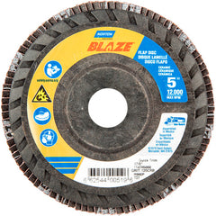 5 × 7/8″ Blaze Plastic Flat Flap Disc Type 27 120 Grit R980P Premium Ceramic Alumina - Exact Tool & Supply