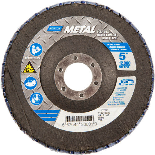 5″ × 1/4″ × 7/8″ Metal Flap Disc Type 29 Conical 40 Grit Zirconia Alumina - Exact Tool & Supply