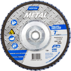 ‎7 × 5/8 - 11″ Metal Fiberglass Conical Flap Disc Type 29 P60 Grit R828 Zirconia Alumina - Exact Tool & Supply