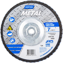 ‎7 × 5/8 - 11″ Metal Fiberglass Conical Flap Disc Type 29 80 Grit R828T Zirconia Alumina - Exact Tool & Supply