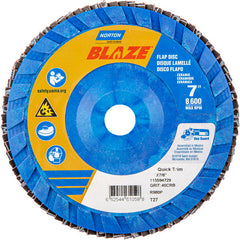 7 × 7/8″ Blaze Plastic Flat Flap Disc Type 27 40 Grit R980P Premium Ceramic Alumina - Exact Tool & Supply
