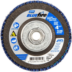 ‎4-1/2 × 5/8 - 11″ BlueFire Fiberglass Conical Flap Disc Type 29 P36 Grit R884P Zirconia Alumina - Exact Tool & Supply