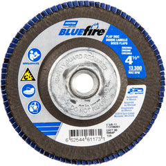 ‎4-1/2 × 5/8 - 11″ BlueFire Fiberglass Conical Flap Disc Type 29 P80 Grit R884P Ceramic Alumina - Exact Tool & Supply