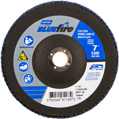 7 × 7/8″ BlueFire Fiberglass Conical Flap Disc Type 29 P40 Grit R884P Zirconia Alumina - Exact Tool & Supply