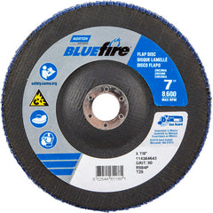 7″ × 1/4″ × 7/8″ NorZon BlueFire R884 Flap Disc Type 29 Conical 80 Grit - Exact Tool & Supply