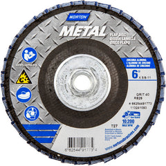 6″ × 1/4″ × 5/8″ Metal Flap Disc Type 27 Flat 40 Grit Zirconia Alumina - Exact Tool & Supply