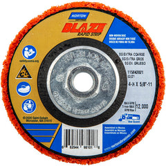 ‎4-1/2 × 5/8 - 11″ Bear-Tex Blaze Rapid Strip Non-Woven Depressed Center Disc Ceramic Alumina Extra Coarse Grit Type 27 - Exact Tool & Supply
