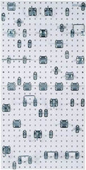 Triton - 24" Wide x 24" High Peg Board Kit - 2 Panels, 46 Hooks, Steel with Epoxy Coating, White - Exact Tool & Supply