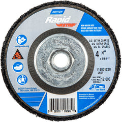 ‎4-1/2 × 5/8 - 11″ Bear-Tex Rapid Strip Non-Woven Depressed Center Disc Silicon Carbide Extra Coarse Grit Type 27 - Exact Tool & Supply