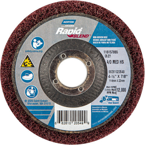 ‎4-1/2″ × 7/8″ Rapid Prep Depressed Center Finishing Wheel 150-180 Grit Aluminum Oxide - Exact Tool & Supply
