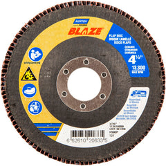 ‎4-1/2 × 7/8″ Blaze Fiberglass HD Flat Flap Disc Type 27 60 Grit R980P Premium Ceramic Alumina - Exact Tool & Supply