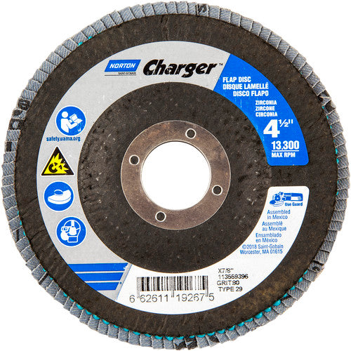 ‎4-1/2″ × 1/4″ × 7/8″ Charger R822 Flap Disc Type 29 Conical 80 Grit - Exact Tool & Supply