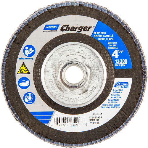 ‎4-1/2″ × 1/4″ × 5/8″ Charger R822 Flap Disc Type 29 Conical 80 Grit - Exact Tool & Supply