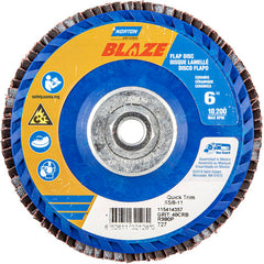 ‎6 × 5/8 - 11″ Blaze Plastic Flat Flap Disc Type 27 40 Grit R980P Premium Ceramic Alumina - Exact Tool & Supply