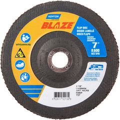 7 × 7/8″ Blaze Fiberglass HD Flat Flap Disc Type 27 40 Grit R980P Premium Ceramic Alumina - Exact Tool & Supply