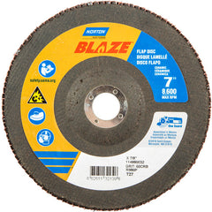7 × 7/8″ Blaze Fiberglass HD Flat Flap Disc Type 27 60 Grit R980P Premium Ceramic Alumina - Exact Tool & Supply
