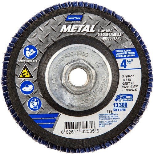 ‎4-1/2″ × 5/8″-11 40 Grit Type 29 Flap Disc - Exact Tool & Supply