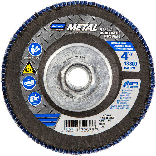 ‎4-1/2″ × 5/8″-11 60 Grit Type 29 Flap Disc - Exact Tool & Supply