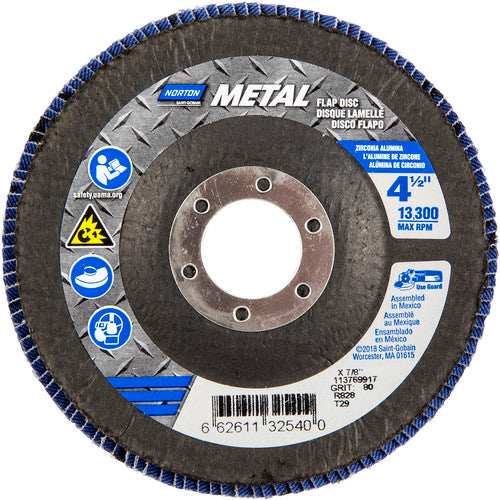 ‎4-1/2″ × 7/8″ 80 Grit Type 29 Flap Disc - Exact Tool & Supply