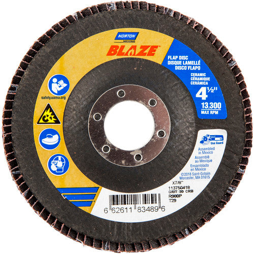 ‎4-1/2″ × 1/4″ × 7/8″ SG Blaze R980P Flap Disc Type 29 Conical 80 Grit - Exact Tool & Supply