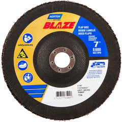 7 × 7/8″ Blaze Fiberglass Conical Flap Disc Type 29 40 Grit R980P Premium Ceramic Alumina - Exact Tool & Supply
