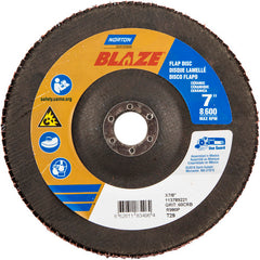 7 × 7/8″ Blaze Fiberglass Conical Flap Disc Type 29 60 Grit R980P Premium Ceramic Alumina - Exact Tool & Supply