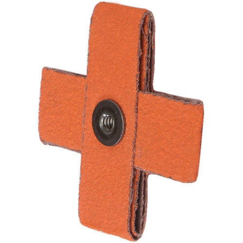 2″ × 2″ × 3/4″ Cross Pad 8-Ply 120 Grit 8-32 Eyelet Ceramic Alumina - Exact Tool & Supply