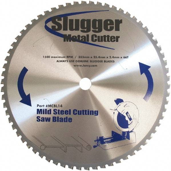 Fein - 14" Diam, 1" Arbor Hole Diam, 66 Tooth Wet & Dry Cut Saw Blade - Carbide-Tipped, Standard Round Arbor - Exact Tool & Supply