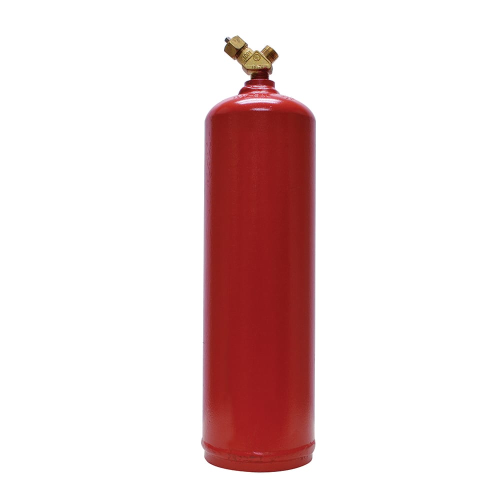 Made in USA - Oxygen/Acetylene Torch Accessories; Type: Acetylene Tank ; Gas Type: Acetylene ; Diameter (Inch): 4 ; Container Size: 10 Cu. Ft. ; CGA Inlet Connection: 200 ; Color: Red - Exact Tool & Supply