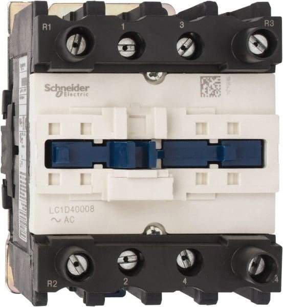 Schneider Electric - 4 Pole, 120 Coil VAC at 60 Hz, 60 Amp at 440 VAC, Nonreversible IEC Contactor - Bureau Veritas, CCC, CSA, CSA C22.2 No. 14, DNV, EN/IEC 60947-4-1, EN/IEC 60947-5-1, GL, GOST, LROS, RINA, RoHS Compliant, UL 508, UL Listed - Exact Tool & Supply