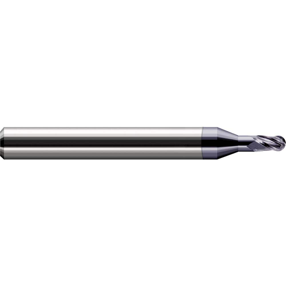 Harvey Tool - 0.05" Diam, 1.9mm LOC, 3 Flute Solid Carbide Ball End Mill - Exact Tool & Supply