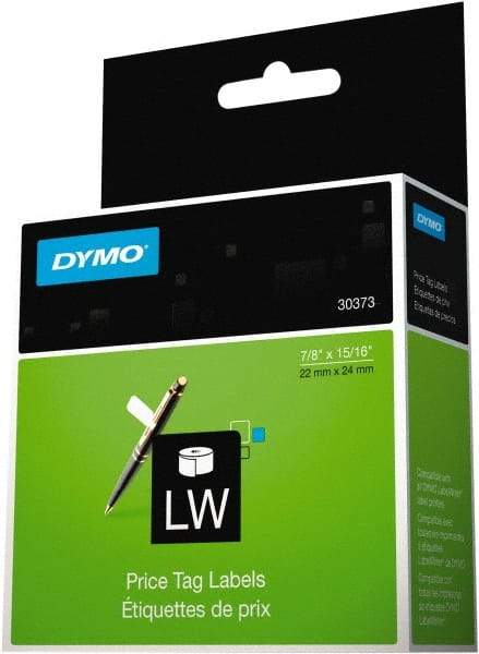 Dymo - 15/16" Wide x 15/16" Long, White Price Tag - For DYMO LabelWriter Printers - Exact Tool & Supply
